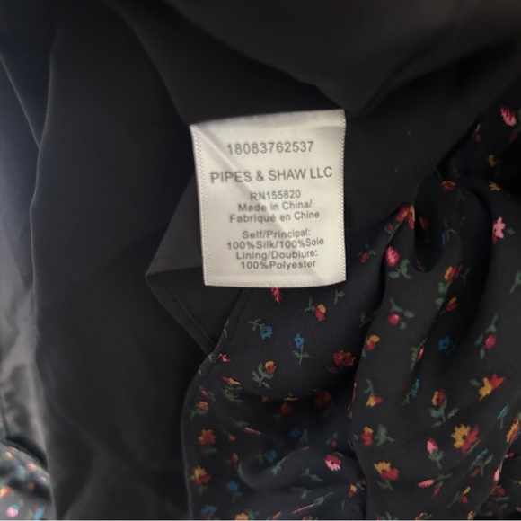 NWT VERONICA BEARD Riggins Button Front Silk Mini Dress Black Floral Print - Picture 7 of 8